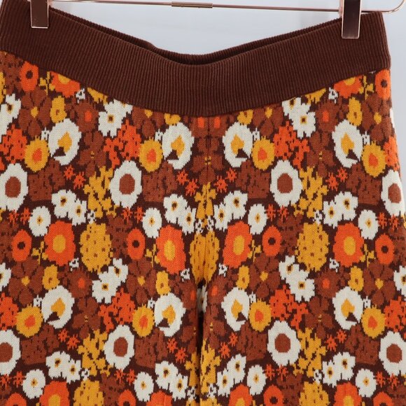 Compania Fantastica Knit Pants‎ Womens Brown Boho Hippie Retro Festival 70's NWT - Picture 5 of 12